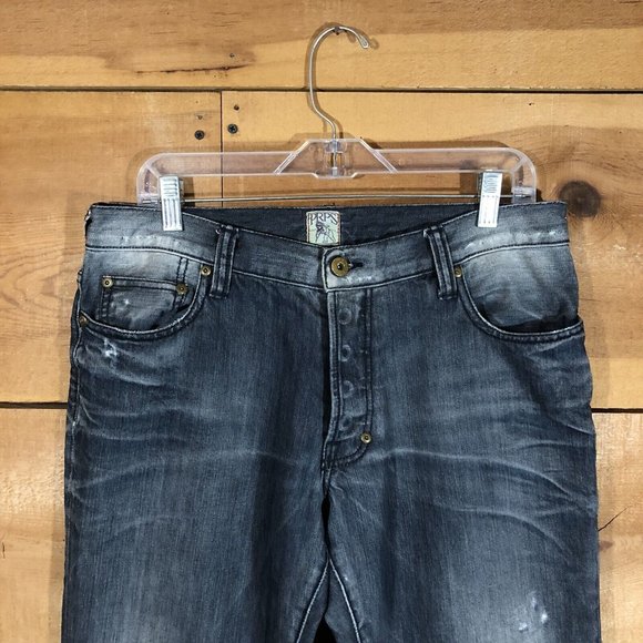 PRPS Fury Button Fly Jeans Mens Size 33x31 Distressed Faded Denim Ripped - Picture 2 of 14